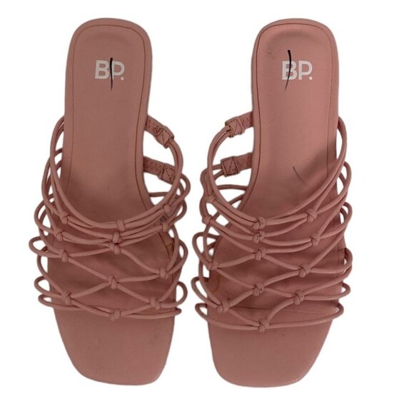 Nordstrom BP Pink Strappy Slides Sandals Size 5.5 Knotted Straps Piper Strappy - Picture 4 of 11